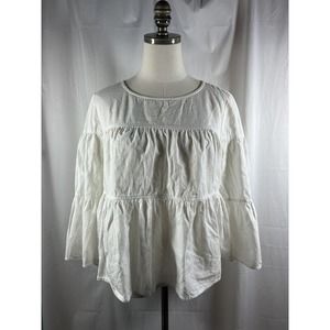 Madewell White Peasant Blouse